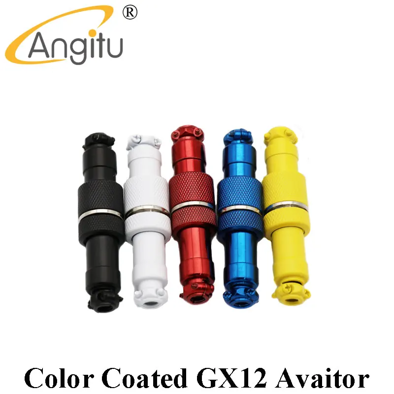 Angitu galvanizado GX12 aviador GX 12 conector enchufe Butting acoplamiento 4 núcleos macho y hembra rojo azul negro blanco amarillo - imagen 2