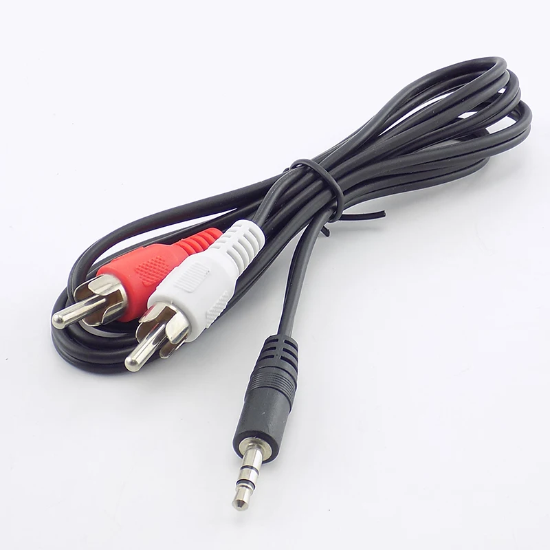 Cable de extensión de Audio estéreo para ordenador portátil, cable adaptador AV de 1M y 3,5mm macho a 2 conectores RCA para altavoz, TV, DVD, MP3/MP4 - imagen 4