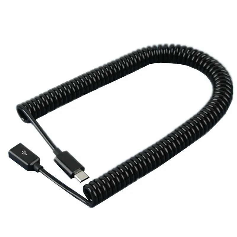 Cable espiral de carga de extensión Micro USB B macho hembra M/F en espiral - imagen 4