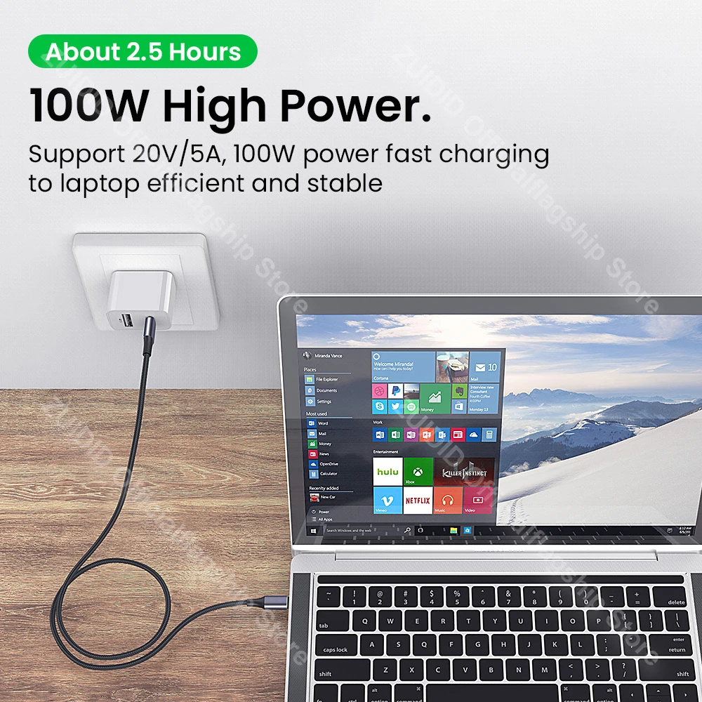 Cable USB‑C 100W PD 5A para Samsung Xiaomi MacBook Pro – Carga rápida - imagen 4