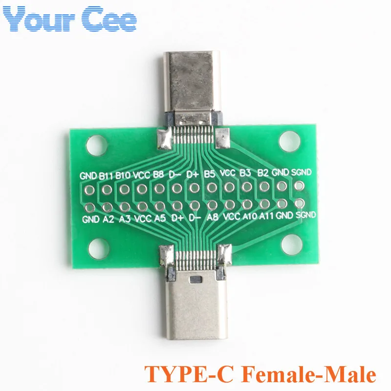5 uds/1 unidad conector USB 3,1 placa adaptadora tipo C placa PCB convertidor de cabeza macho hembra 2*13P a 2,54 MM prueba de transferencia USB3.1 - imagen 3
