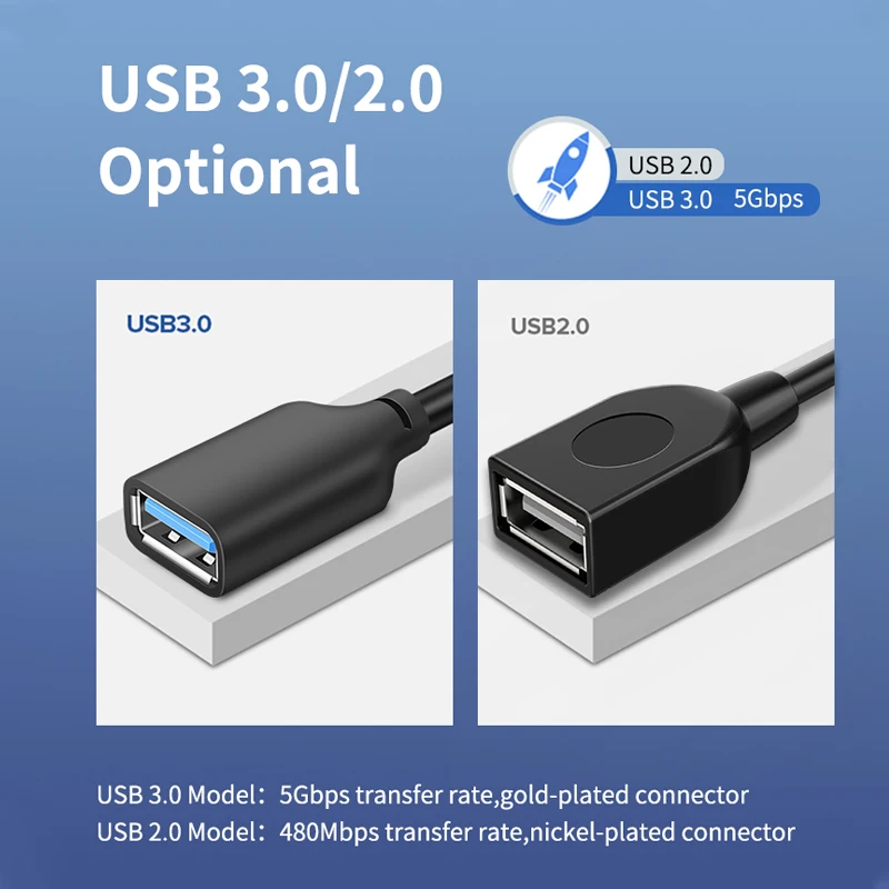 CABLETIME-Cable de extensión USB 3,0 a USB M/F, extensor de datos de 5Gbps para TV Smart PS4 X box SSD, C267 - imagen 4