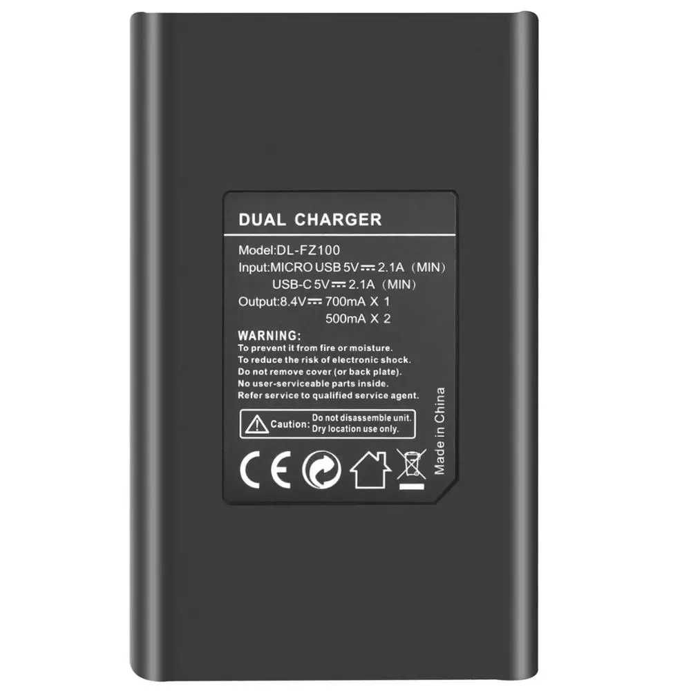 NP-FZ100 NPFZ100 Cargador de batería USB de doble LED compatible con cámaras Sony A7III A7RIII a73 a7r3 A9 - imagen 2