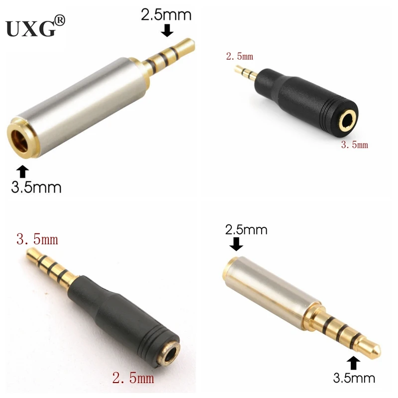 Adaptador de Audio Jack de 3,5mm a 2,5mm, conector macho de 2,5mm a hembra de 3,5mm para Cable de altavoz auxiliar, Conector de auriculares 3,5