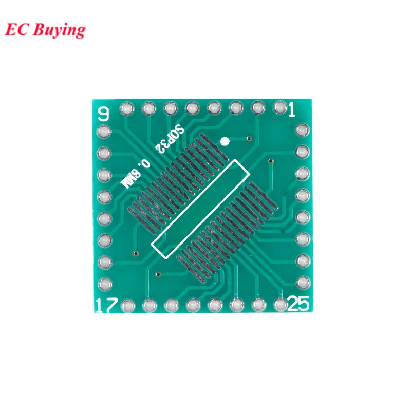 20 piezas/5 unidades LQFP32 SSOP32 FQFP32 TQFP32 adaptador de placa de transferencia PCB Pinboard SMD a DIP32 DIP Pin placa de prueba IC toma de paso de 0,8mm - imagen 5