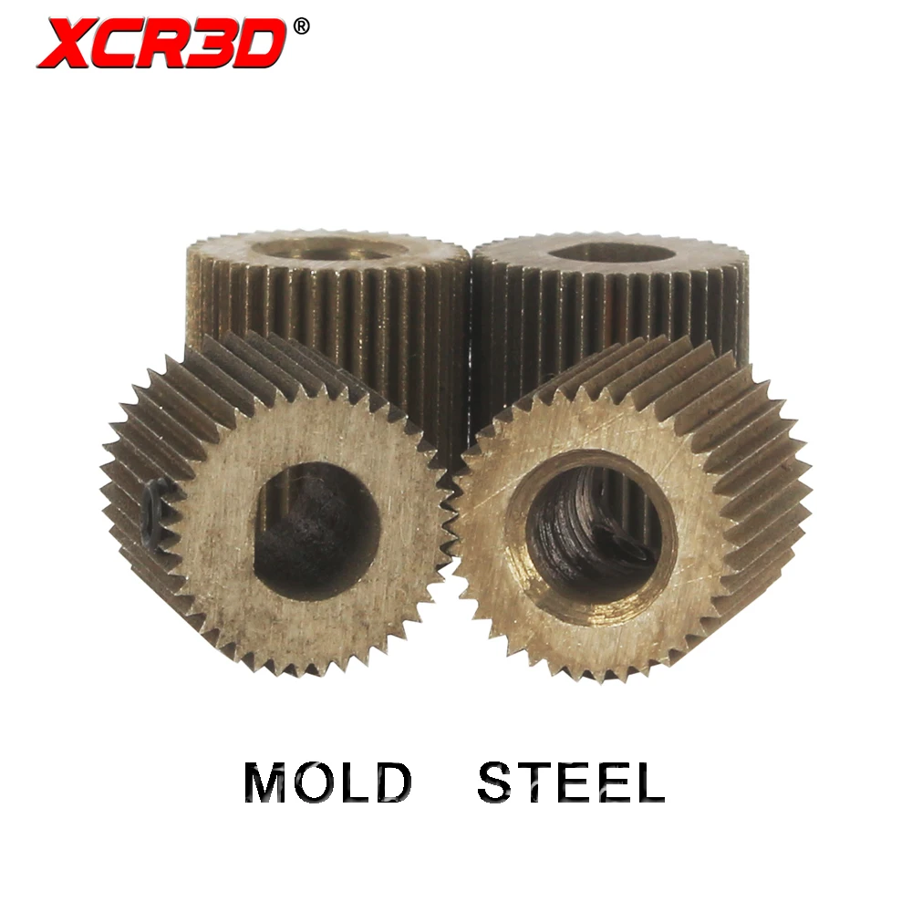 XCR3D-Molde de acero para impresora 3D, extrusora lineal de 40 dientes, engranaje de 5mm, alimentador de filamentos MK7 MK8, polea de controlador, color negro, 1 unidad - imagen 2