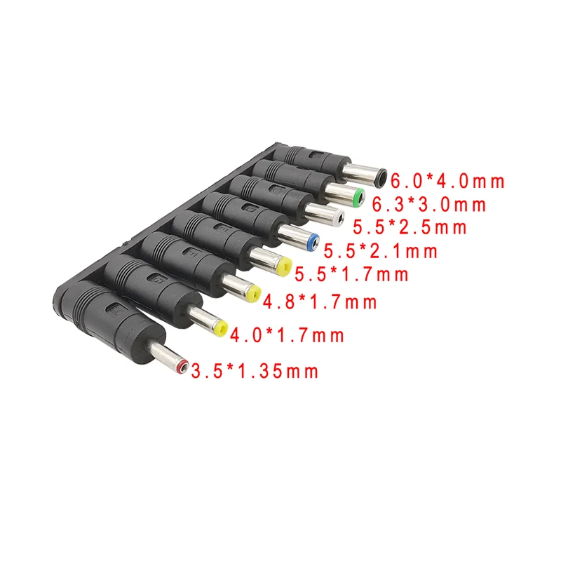 8 unids/set fuente de alimentación CC Universal portátil cargador móvil cabezal de conversión 5,5x2,1mm 8 en 1 DC enchufe Jack puntas Kit de conector - imagen 2