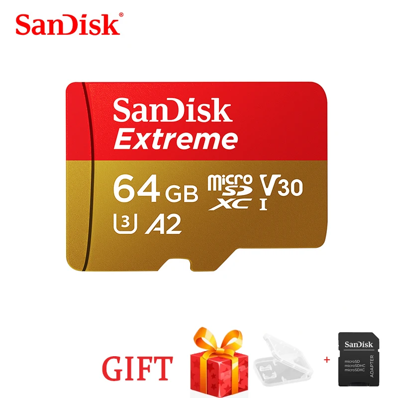 SanDisk Extreme envío gratis tarjeta Micro SD U3 A2 tarjeta de memoria 32GB 64GB 128GB 256GB tarjeta TF para cámara Drone cartao de memoria - imagen 2