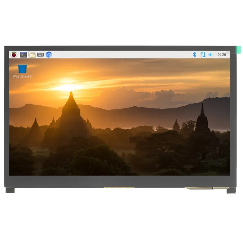 Vista frontal del monitor táctil con alta resolución
