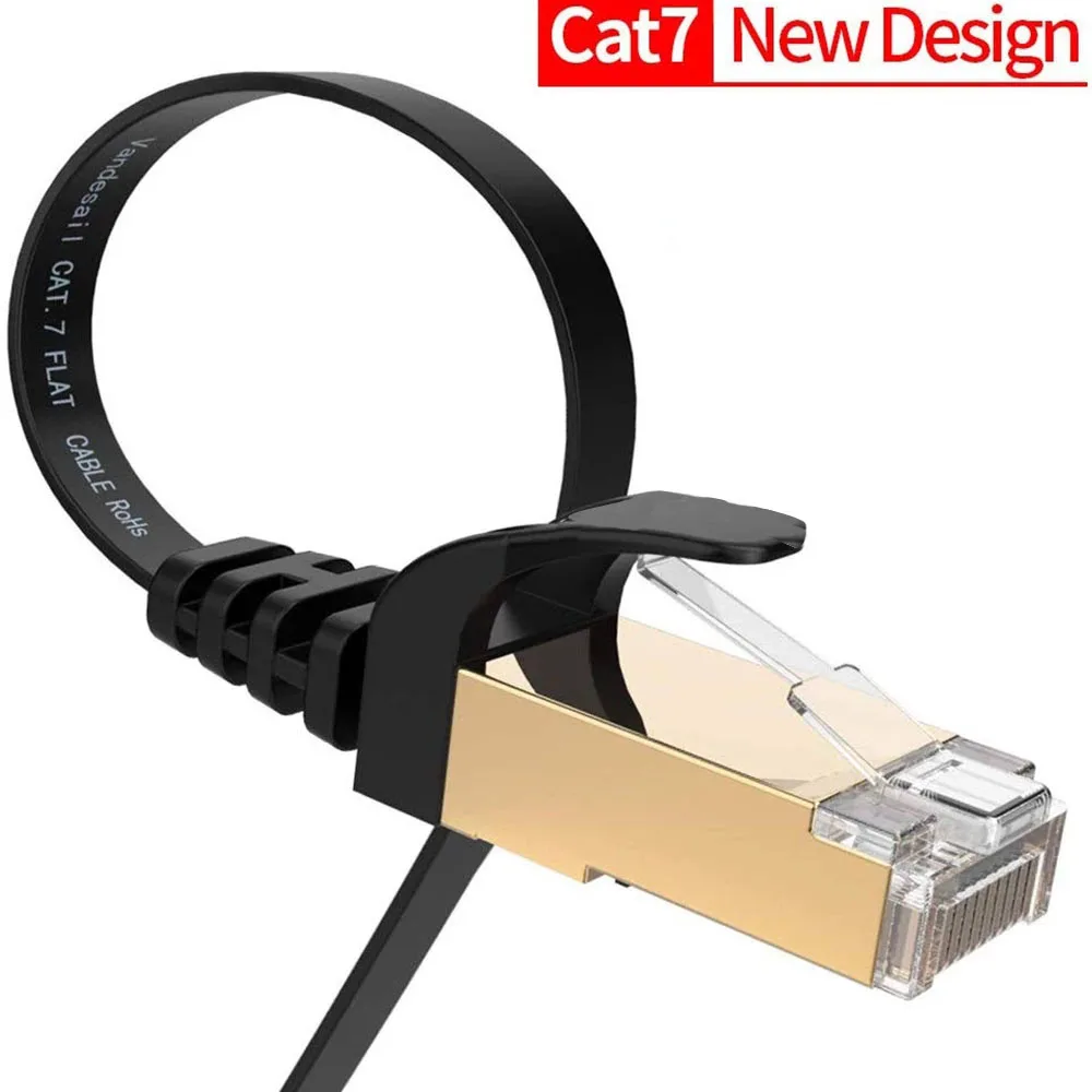 Cable de red Ethernet RJ45 blindado Cat 7, Cables de conexión Ethernet planos Cat7 para módem, enrutador, LAN, PC 1m 2m 3m 5m 10m 20m 30m