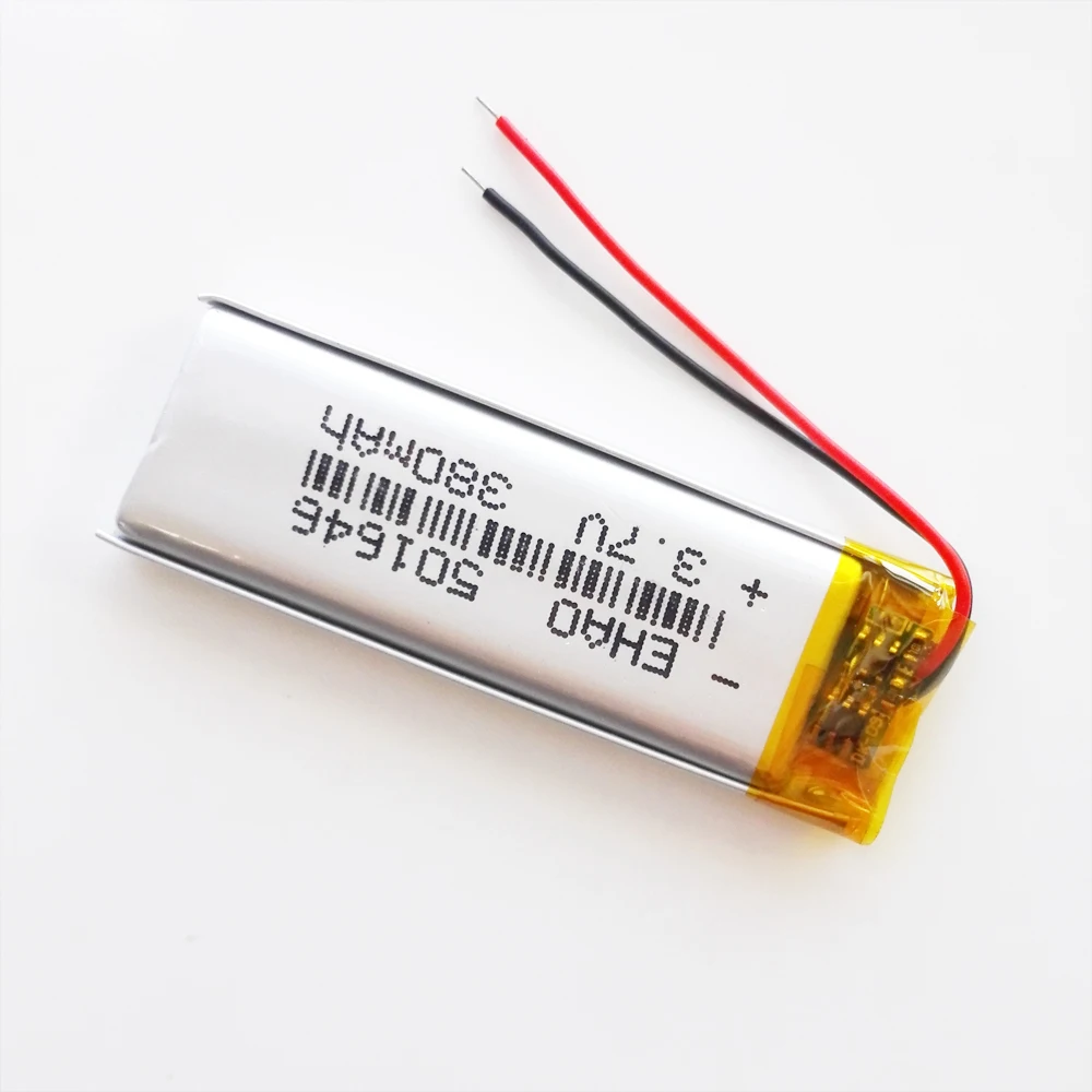 EHAO-batería recargable de polímero de litio LiPo, 501646, 3,7 V, 380mAh, células de energía para Mp3, DVD, cámara, GPS, Bluetooth, reloj inteligente - imagen 4