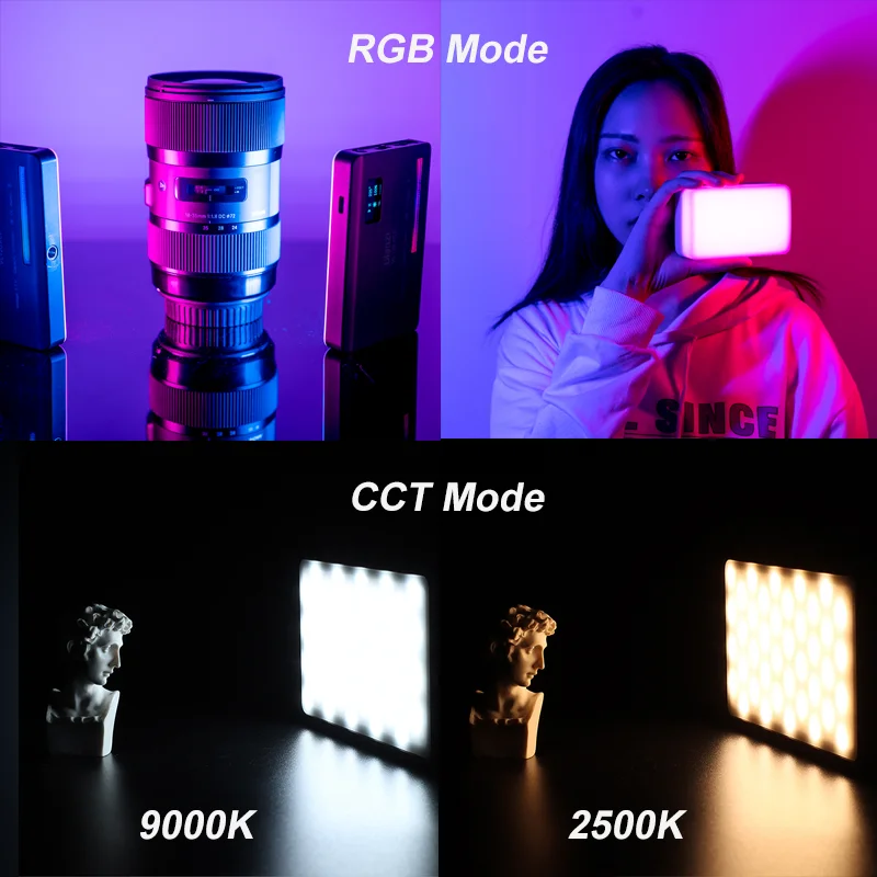 Ulanzi-luz de vídeo VL120 a todo Color, RGB, 2500K-9000K, iluminación de fotografía LED, luz de cámara regulable, luz de relleno de Vlog en vivo - imagen 5
