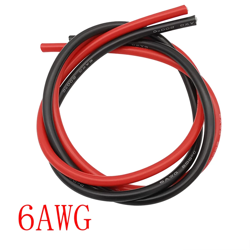 Cable eléctrico de silicona suave a prueba de calor, 1 metro, negro + 1 metro, rojo, 6, 8, 10, 12, 14, 16, 18, 20, 22, 24, 26, 28, 30 AWG - imagen 2