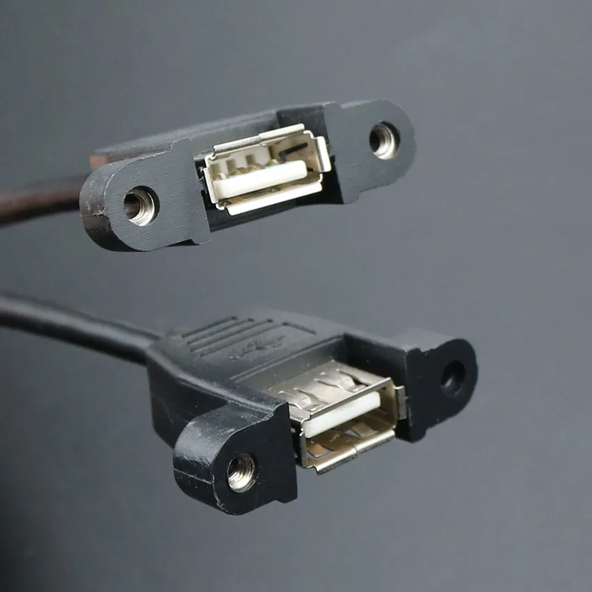 Cable de extensión USB 2,0 hembra a hembra, Conector de bloqueo de Tornillo de montaje en Panel, adaptador para ordenador, 1 piezas - imagen 4