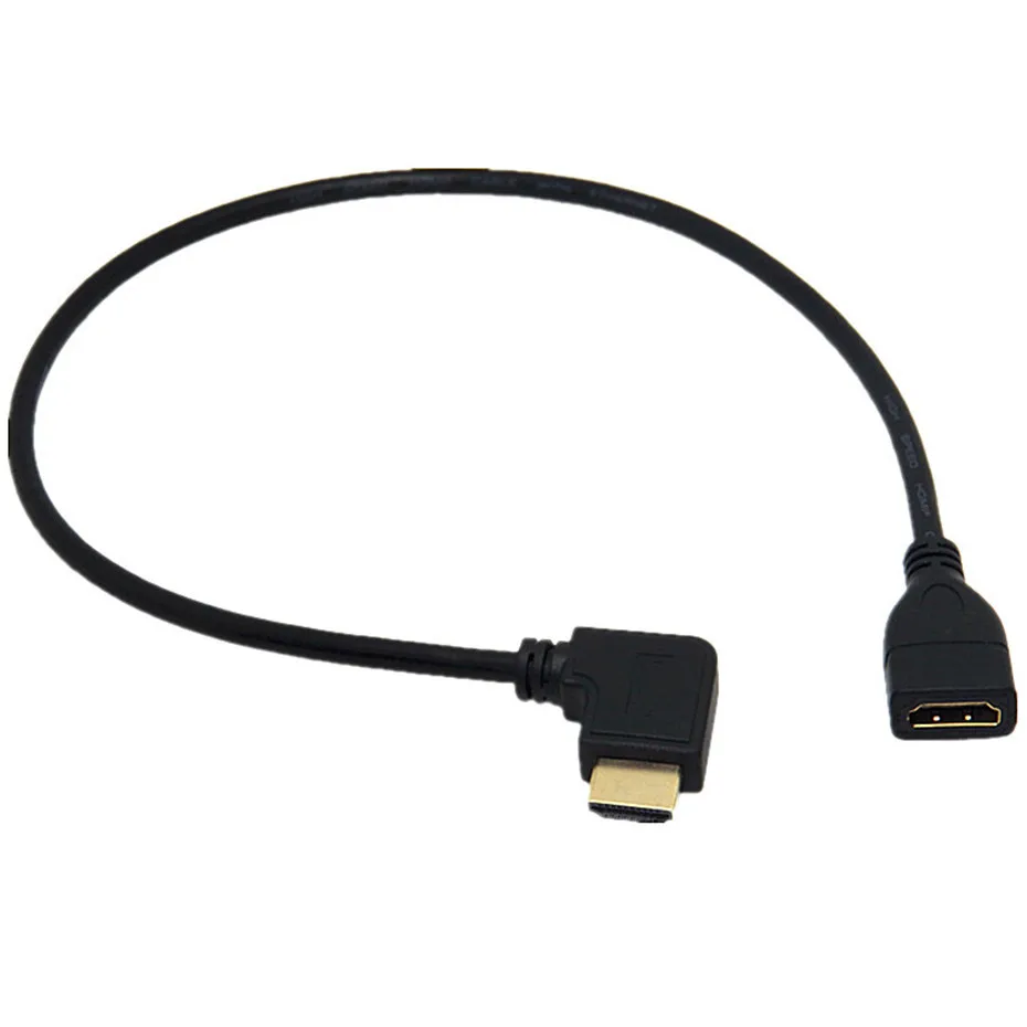 Cable de extensión de 90 grados, conector macho a hembra de HDTV en ángulo recto, adaptador negro para proyector de DVD y TV, 0,15 M y 0,5 M - imagen 5