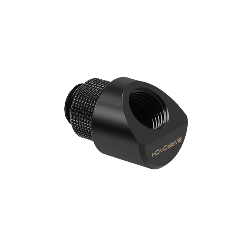 BARROWCH-accesorios giratorios G1/4 ", 45 grados, 360, conector necesario de construcción de refrigeración por agua para ordenador, negro, plata, FBWT45-MR - imagen 3