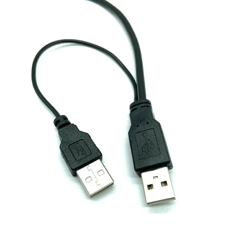 Negro 70 cm 0,7 m 2 pies USB2.0 USB 2,0 tres A tipo 3A macho HDD Cable de alimentación de datos Y para disco duro móvil HDD - imagen 3
