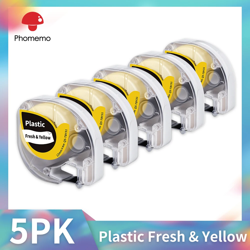 5PK Yellow Plastic