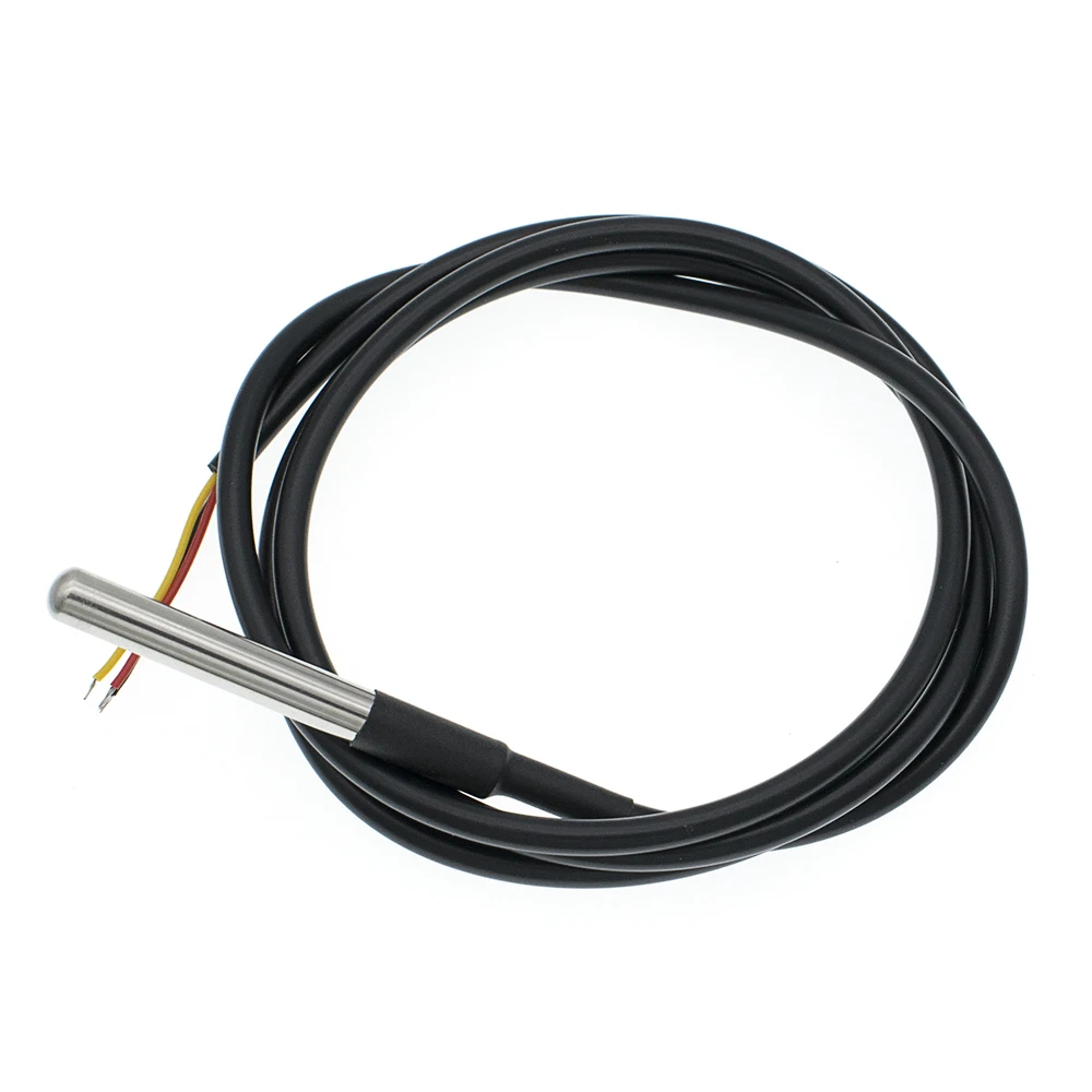 DS18B20 Paquete de acero inoxidable 1 metro/3 metros Sensor de temperatura de sonda de cable impermeable 18b20 - imagen 4