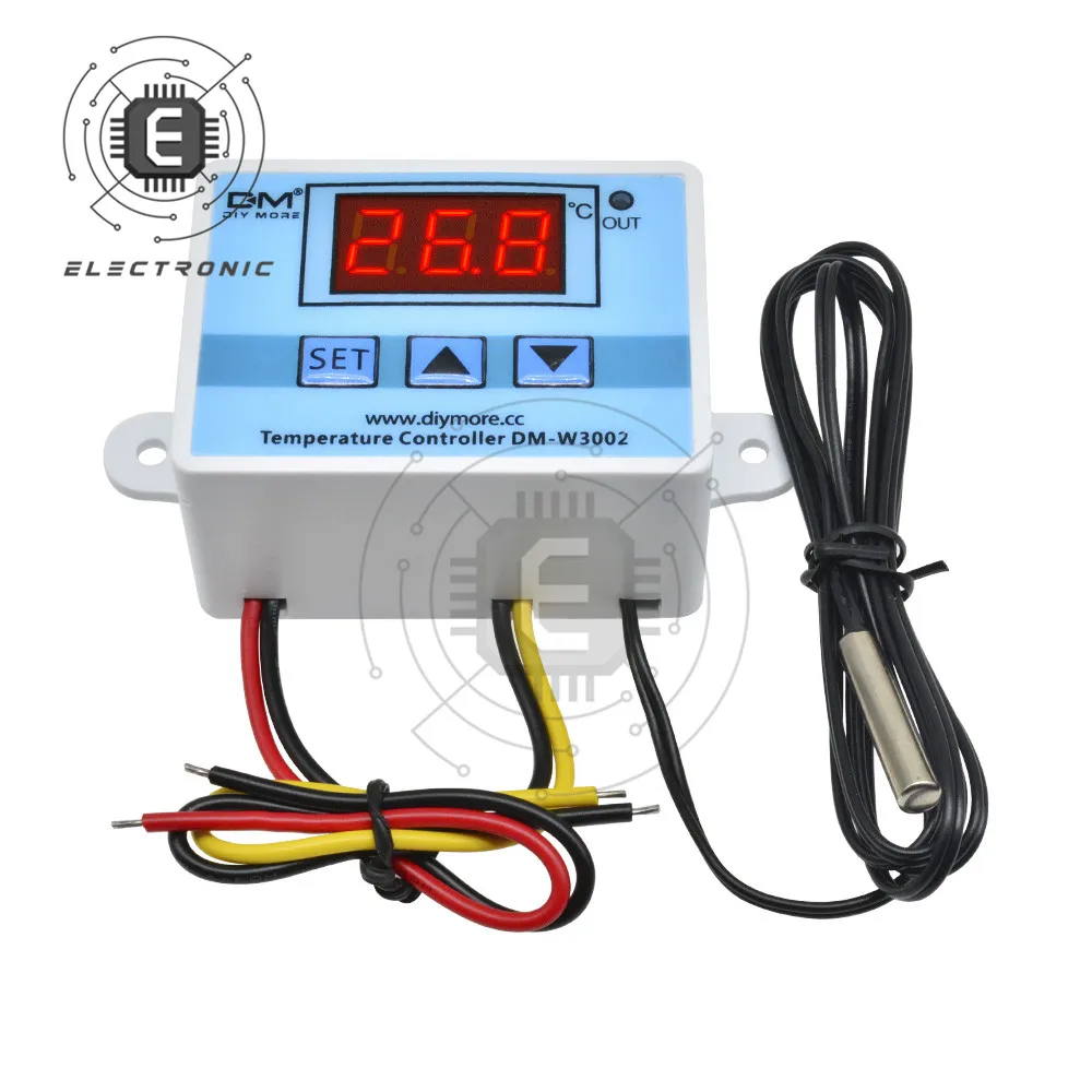 Controlador de temperatura LED Digital profesional, termostato regulador de calefacción y refrigeración, W3002, DC 12V, 24V, AC 110V, 220V, 10A