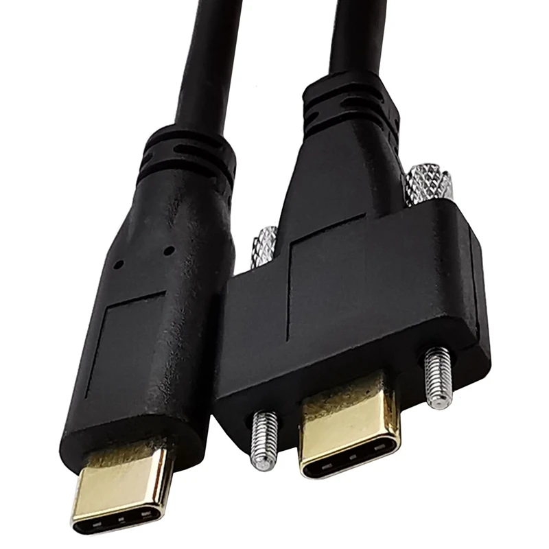 Cable de datos USB 3,1 tipo c con doble tornillo de bloqueo macho a USB tipo c macho, 5A 10Gbps, tipo de montaje en Panel 30CM 60CM 1M - imagen 4