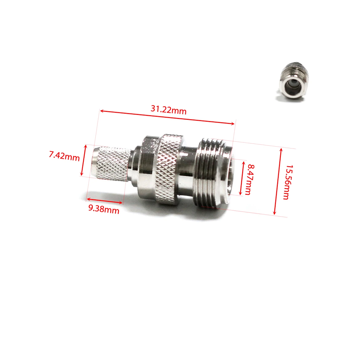 Conector coaxial RF tipo N hembra, engarzado para Cable recto 240, 50 Ohm, latón de níquel, venta al por mayor, 1 ud. - imagen 5