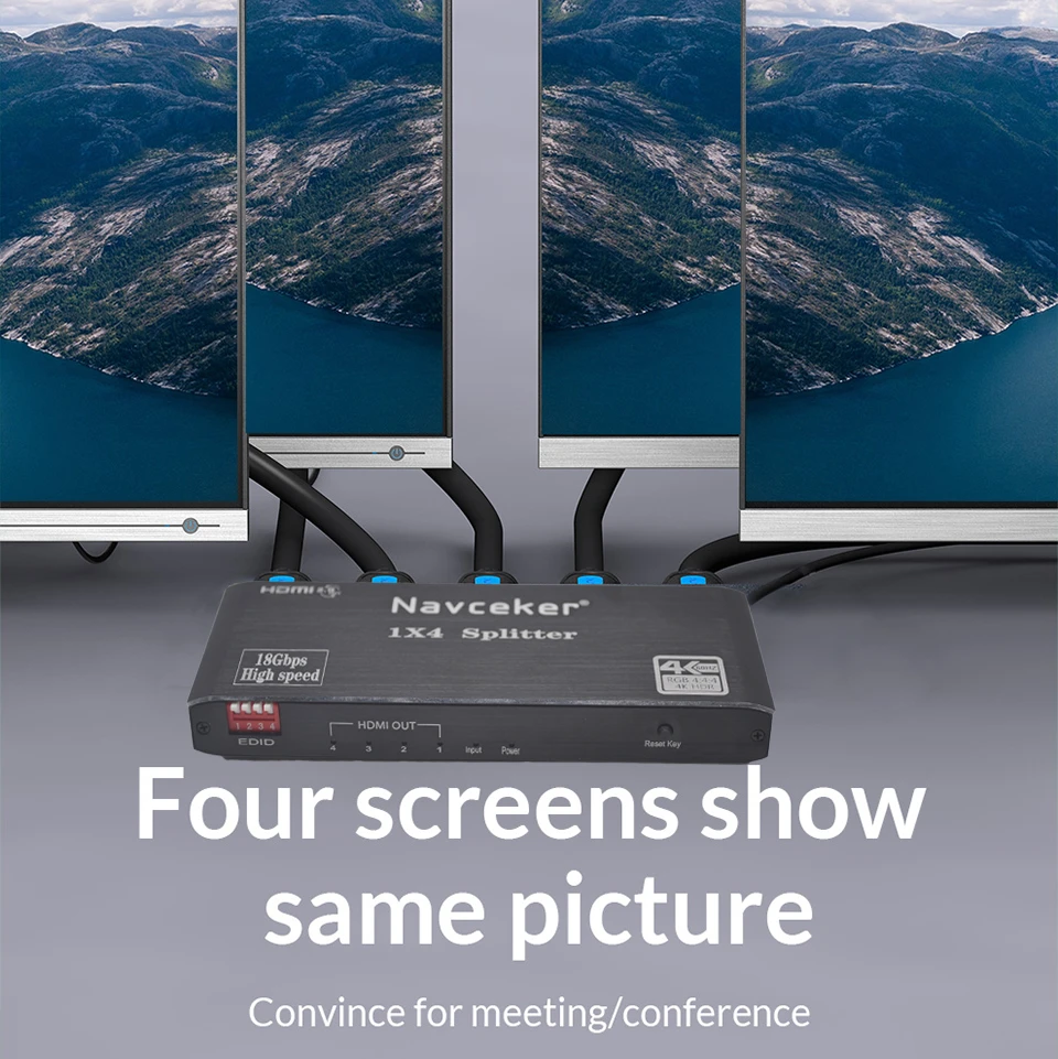 Divisor de Audio y vídeo para ordenador portátil, accesorio con soporte 3D HDR, 4K, 60Hz, 1x2 HDMI 2023, 2,0 - imagen 3