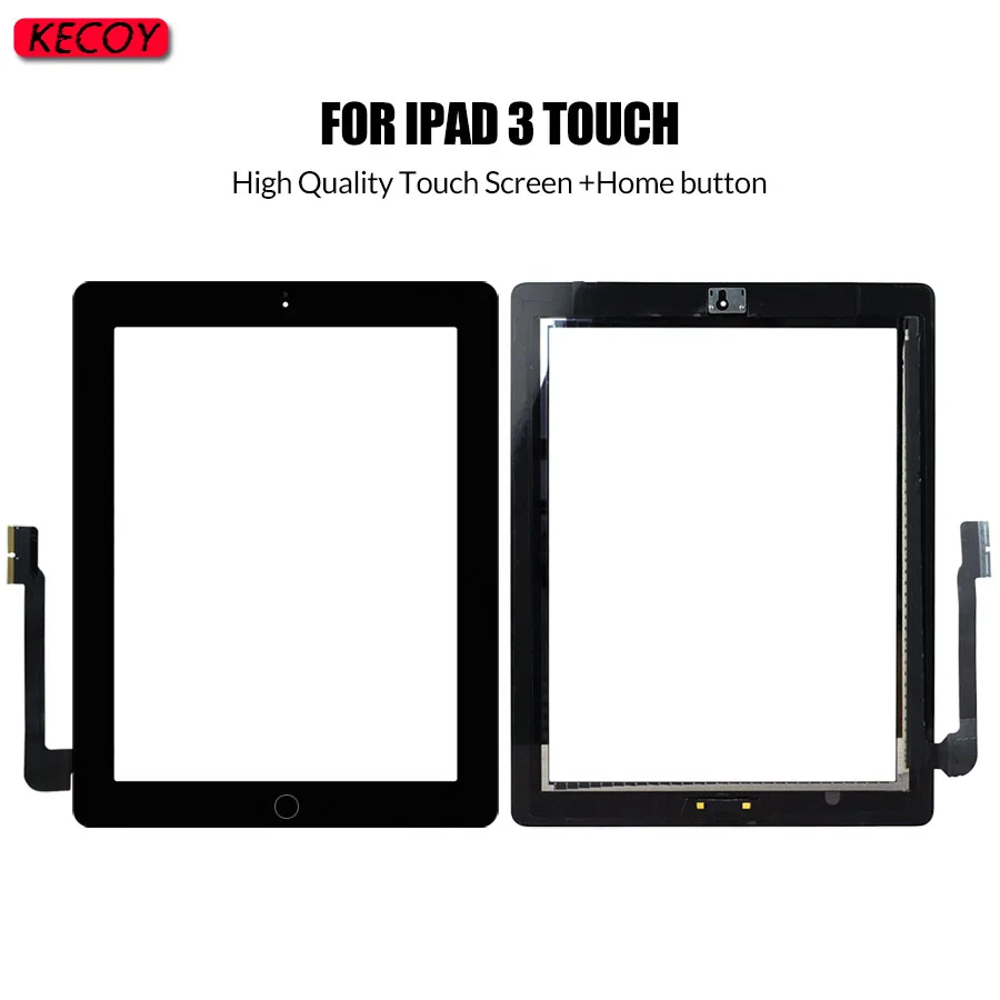 1 Uds pantalla táctil para iPad 3 A1416 A1430 A1403 paneles de Digitalizador de pantalla táctil Sensor de vidrio de repuesto con botón + herramientas - imagen 4