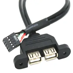 Cable USB Header 9 Pines Doble Puerto Panel Frontal