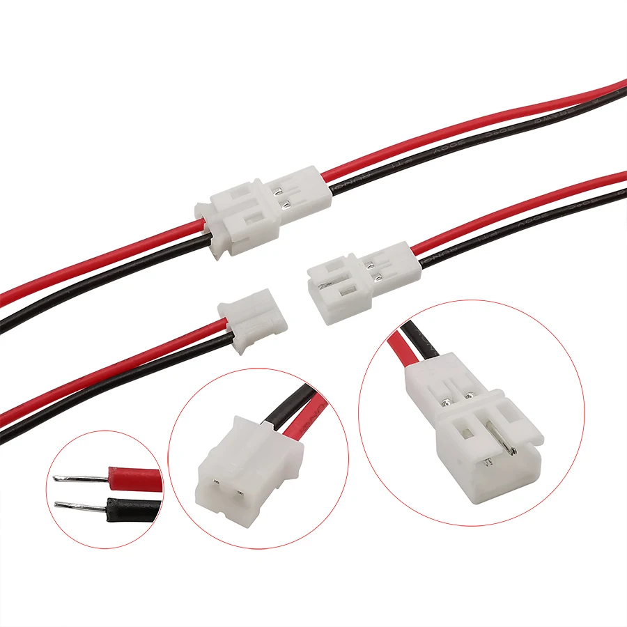 2/5/10 pares Micro 2 pines JST 1,25mm/PH 2,0/XH 2,54/SM 2P conector macho hembra con Cables de Cable - imagen 4
