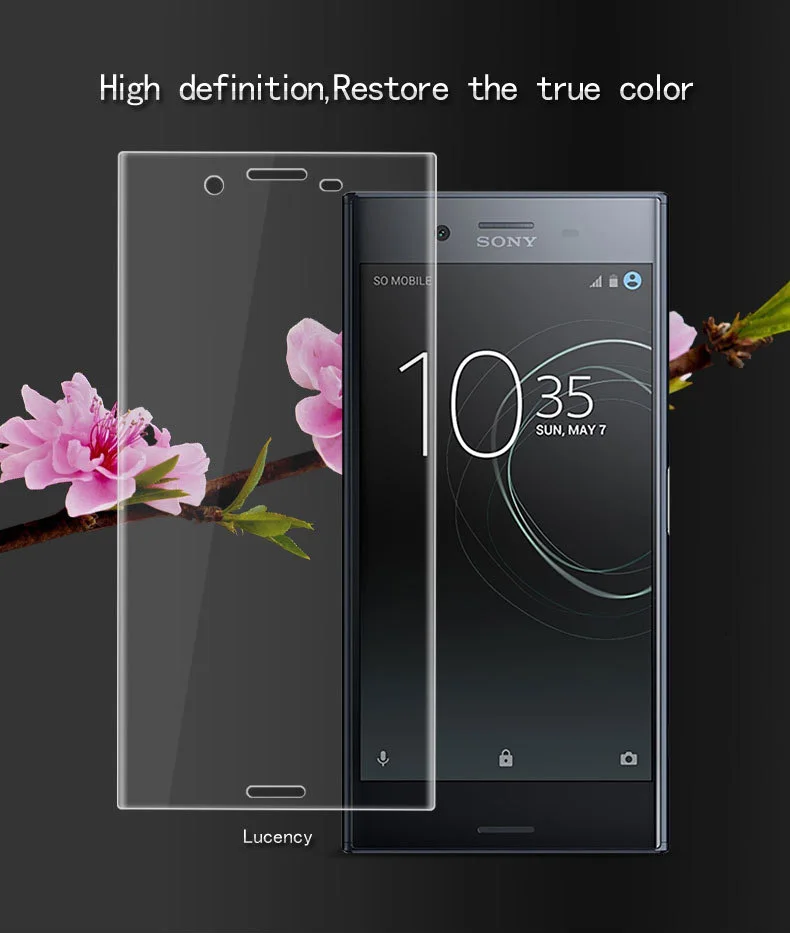 Vidrio templado para Sony XZ2 H8216/66/96, Protector de pantalla completo para Xperia XZ2 Compact H8314/24, película protectora dura 9H - imagen 4