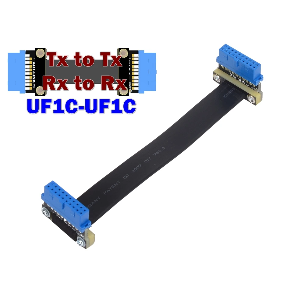 Cable de extensión de interfaz USB 3.0 19P/20P placa base esquinas delanteras y traseras orificios para tornillos incluidos ADT - imagen 3