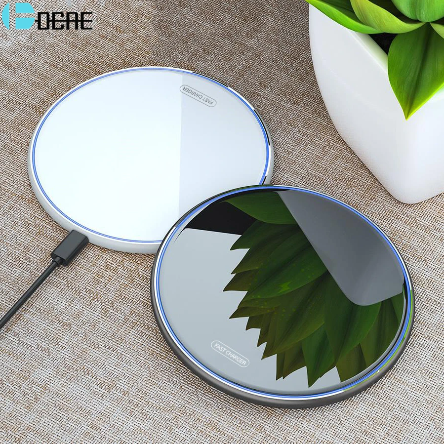 DCAE-cargador inalámbrico rápido para móvil, almohadilla de carga de inducción de espejo para iPhone 14, 13, 12, 11 Pro, XS, XR, X, 8, S22, S21, Note 20, 10, 15W