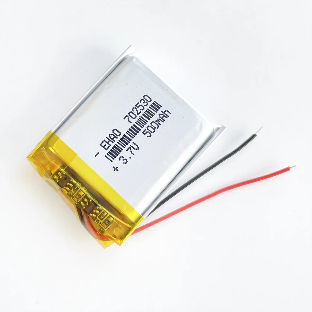 EHAO-batería recargable de polímero de litio para reloj inteligente, dispositivo LiPo para Mp3, GPS, bolígrafo de grabación, auriculares, Bluetooth, 702530, 3,7 V, 500mAh - imagen 3