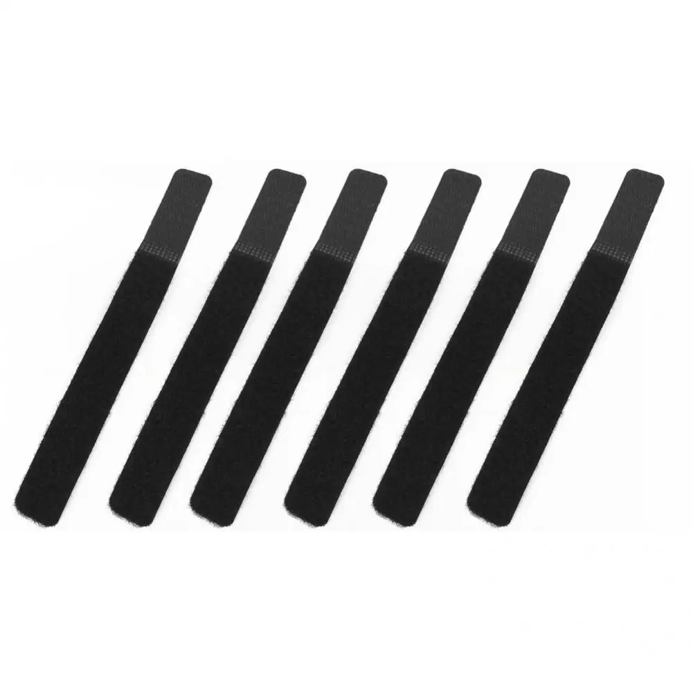 Sujetadores de Cable de datos adhesivos fuertes, cinta de Velcro negra, gancho y bucle, accesorios de costura, 6 unids/set - imagen 3