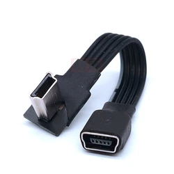 Adaptador USB mini B 90 grados hembra-macho, 50/100 cm