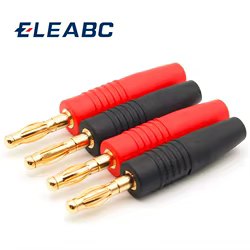 4 Uds nuevos enchufes de 4mm chapados en oro Cable de altavoz Musical Pin conectores de clavija de plátano