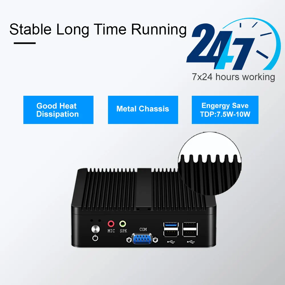 Mini PC sin ventilador Intel Celeron N2930/J1900/N2840 – Windows 10 - imagen 4