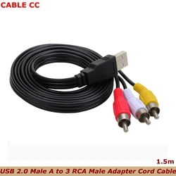 Cable USB-A a 3 RCA AV Lotus – Decodificador Audio Video