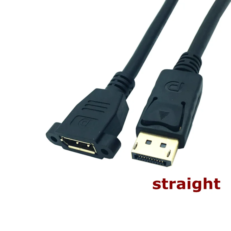 Adaptador de cable de extensión de montaje en panel Displayport, codo de ángulo de 90 grados, 30cm, HD DP, 1,4 V, macho a tornillo de enchufe de autobús, 2K @ 144Hz - imagen 2