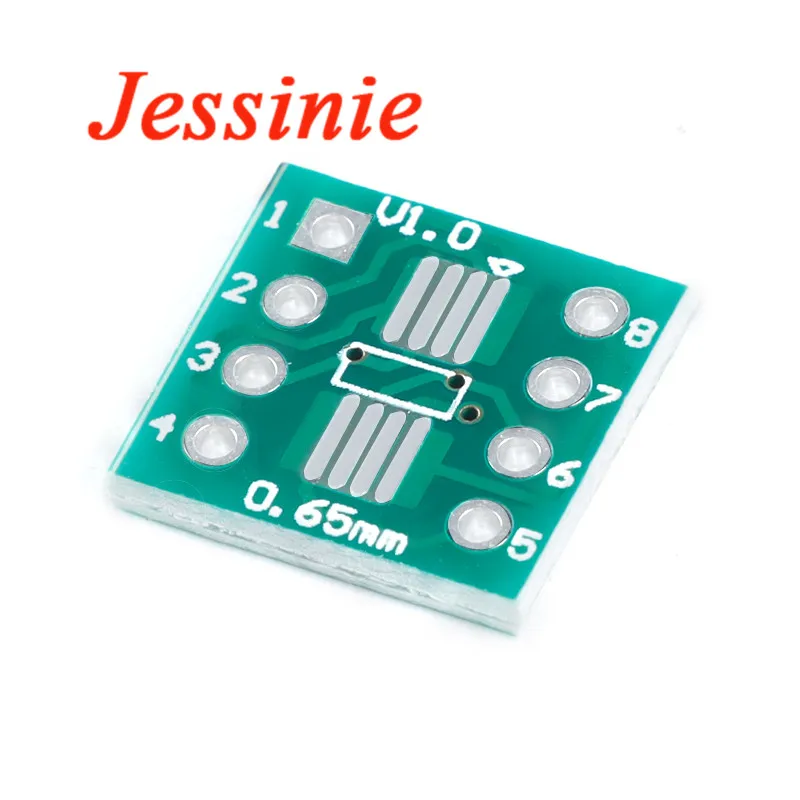 50 Uds TSSOP8 SSOP8 SOP8 a DIP8 SMD adaptador de Pin DIP PCB SOP-8 SOP Placa de transferencia placa de prueba IC 2,54mm 0,65mm 1,27mm paso - imagen 2