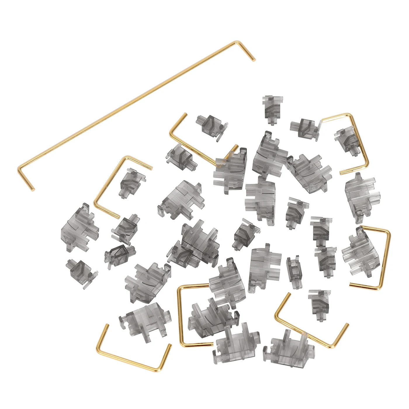 Estabilizadores de montaje de placa ahumada DUROCK con cables chapados en oro compatibles con estabilizadores de placa Cherry MX Estabilizadores de placa de piano transparente - imagen 4