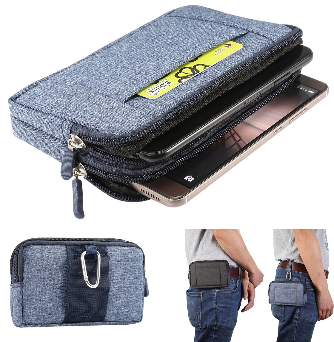 Riñonera Nylon Hombre Deportivo – Bolsa Cinturón Cremallera Antigolpes - imagen 2