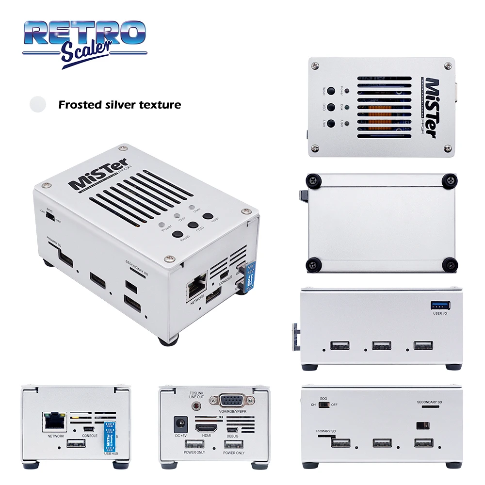 RetroScaler-estuches de Metal para Mister FPGA Kit Core Control Suit para placa principal DE10-Nano/v6.1 IO Board y Mister USB Hub - imagen 5
