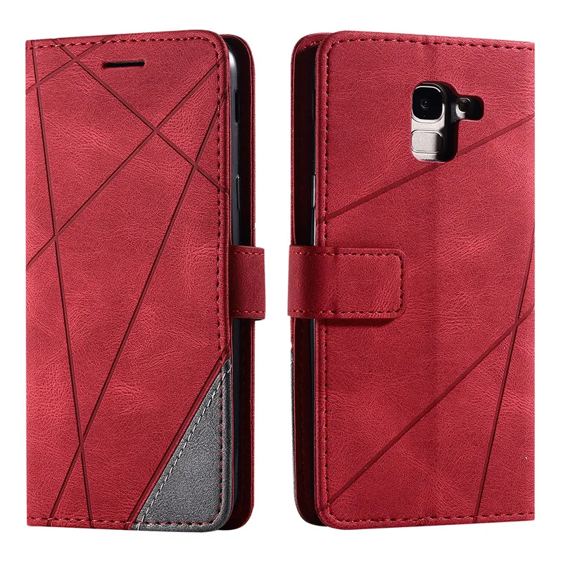 Leather Case on For Coque Samsung Galaxy J6 2018 Case Flip Cover na for Fundas Samsung J6 2018 Phone Cases Galaxy J8 2018 Etui - imagen 2