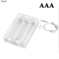 Cltgxdd caja de soporte de batería AAA con interruptor, nueva caja de soporte de batería 3A con interruptor transparente, 1 pieza, 2x3x
