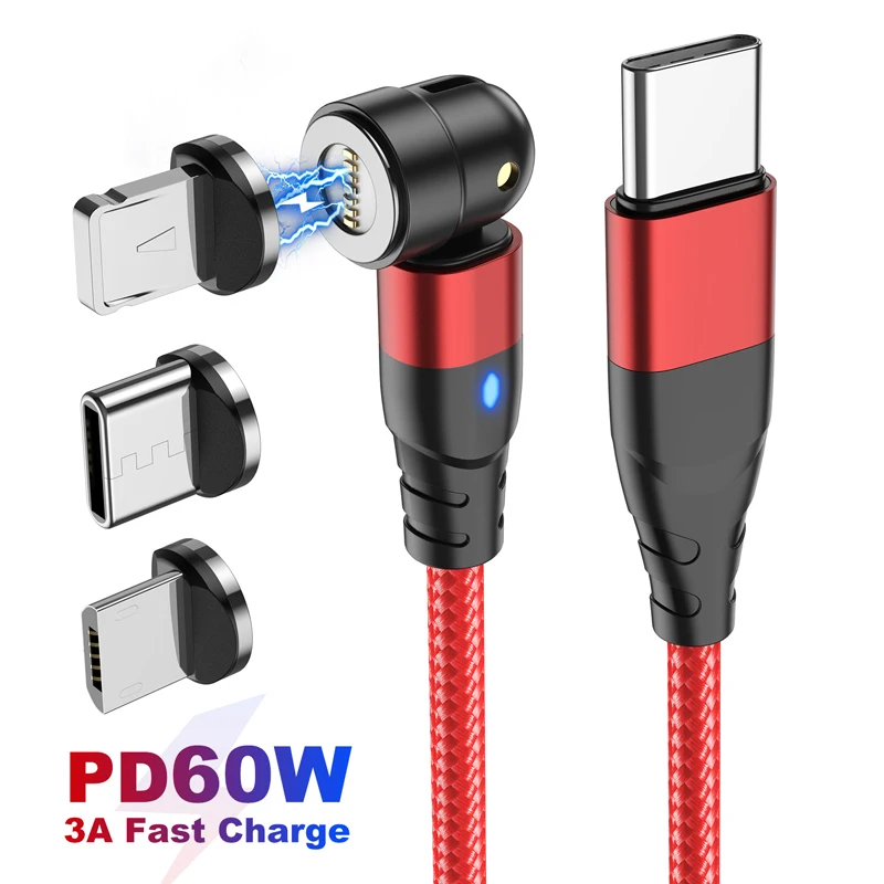 Cable de carga rápida PD de 60W, Cables de datos micro magnéticos USB a tipo C para iPhone, Cable de carga para Xiaomi, Samsung, Macbook y portátil - imagen 4