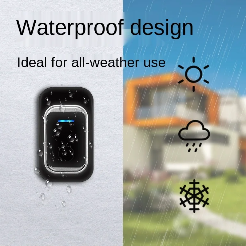 Timbre inalámbrico para niños discapacitados, cascabeles de llamada para personas mayores, sin perforaciones, impermeable, para exteriores, 1 unidad - imagen 4