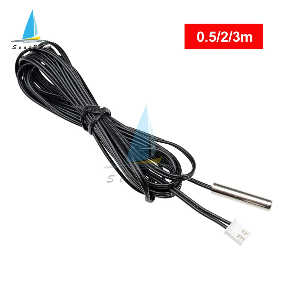 50CM 200CM 300CM Sensor de temperatura termistor NTC Cable de sonda impermeable 10K 1% 3950 W1209 W1401 Cable