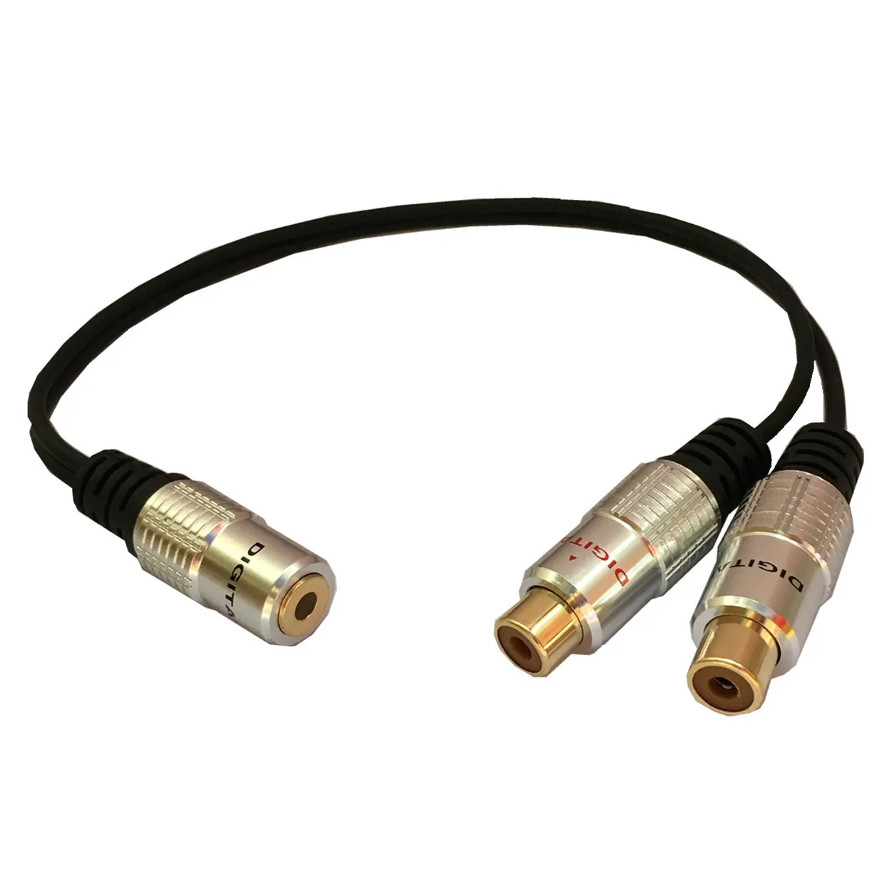 Mini adaptador de Audio estéreo hembra a 2 RCA hembra, 3,5mm, Cable divisor 2RCA hembra a 3,5mm, Cable adaptador hembra de 25CM